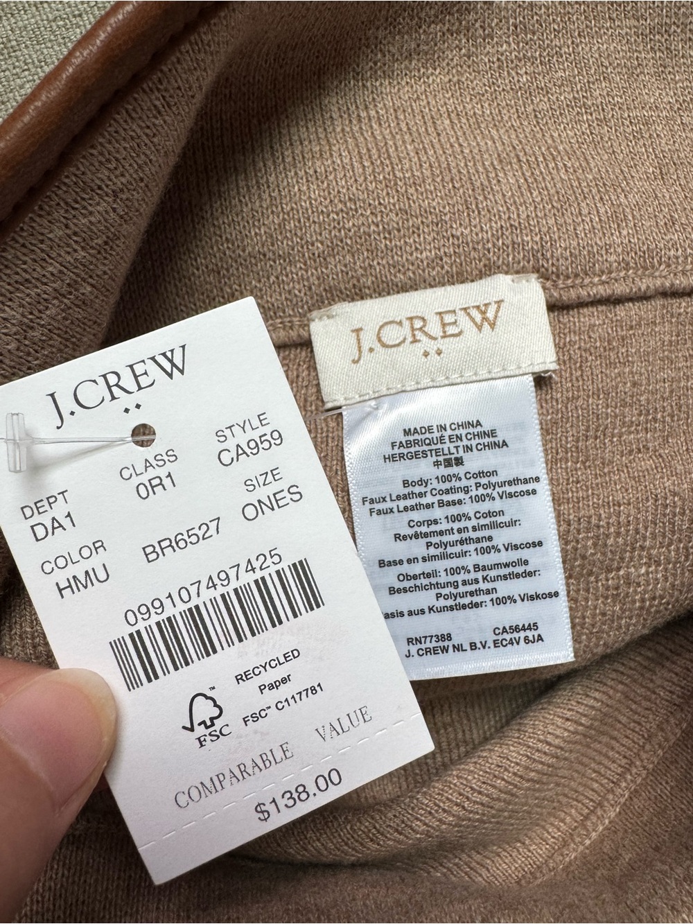 NWT J CREW Faux Leather Trimmed Poncho - Picture 9 of 9